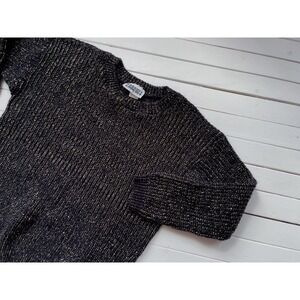 black gold sweater 80s vintage metallic sparkly sweater‎